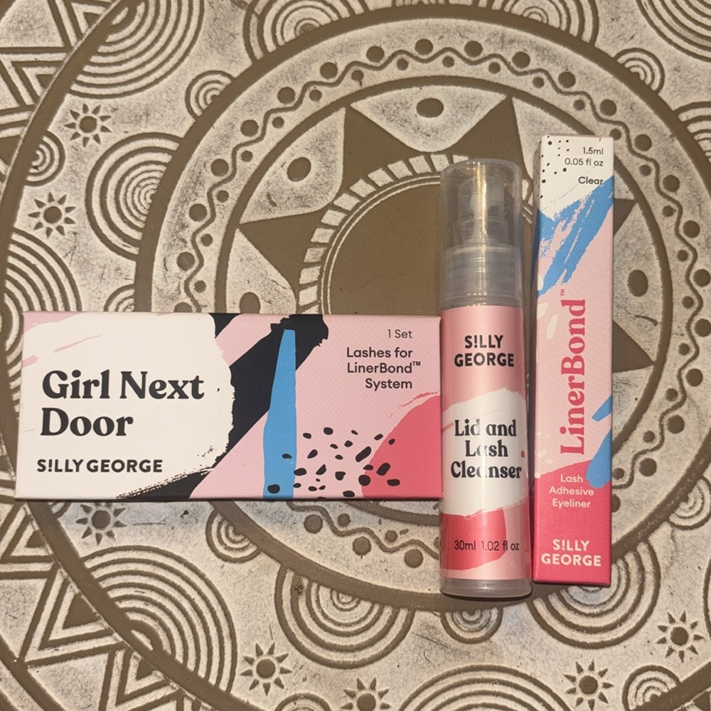 Silly George Girl Next Door Eyelashes LinerBond Glue and Cleanser Bundle NEW